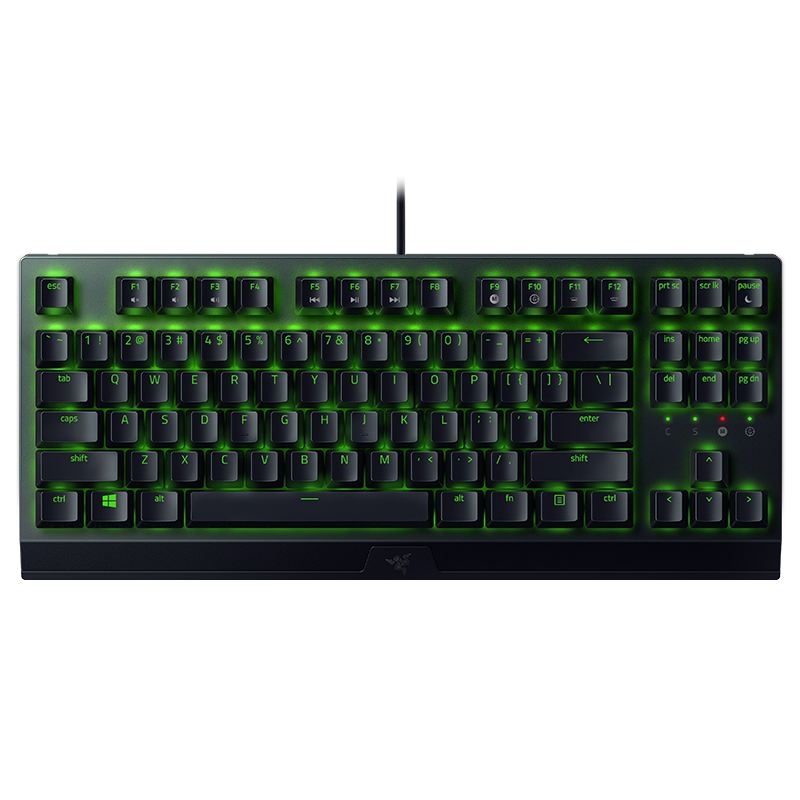 雷蛇 Razer 小蜘蛛 黑寡妇蜘蛛X竞技版 机械键盘 有线键盘 游戏键盘 87键 绿轴