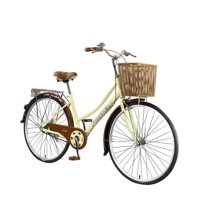 永久 米黄色城市自行车
