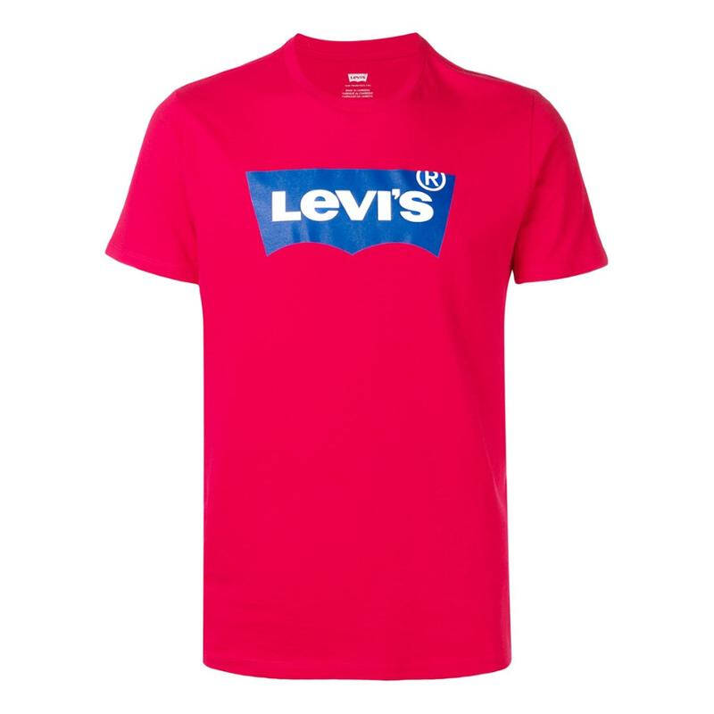 李维斯红色logo印花T恤