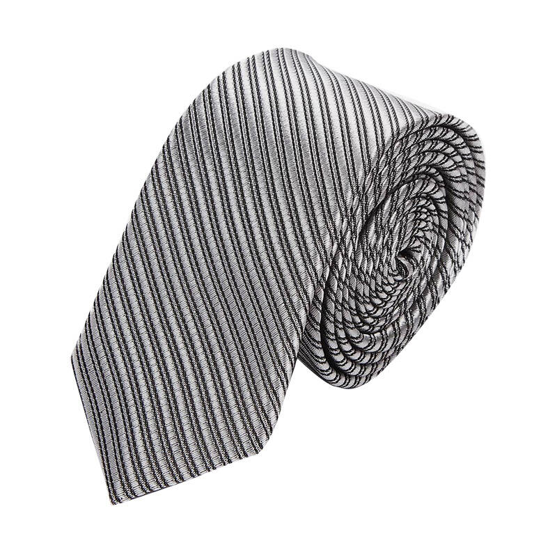 纪维希 休闲银色斜纹领带