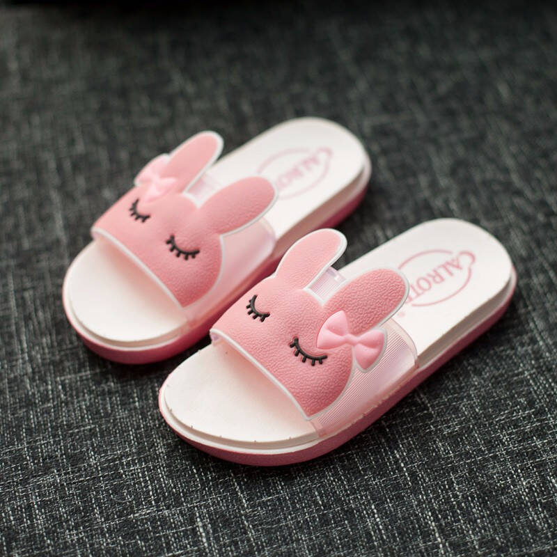 永豆 可爱兔子粉红色拖鞋
