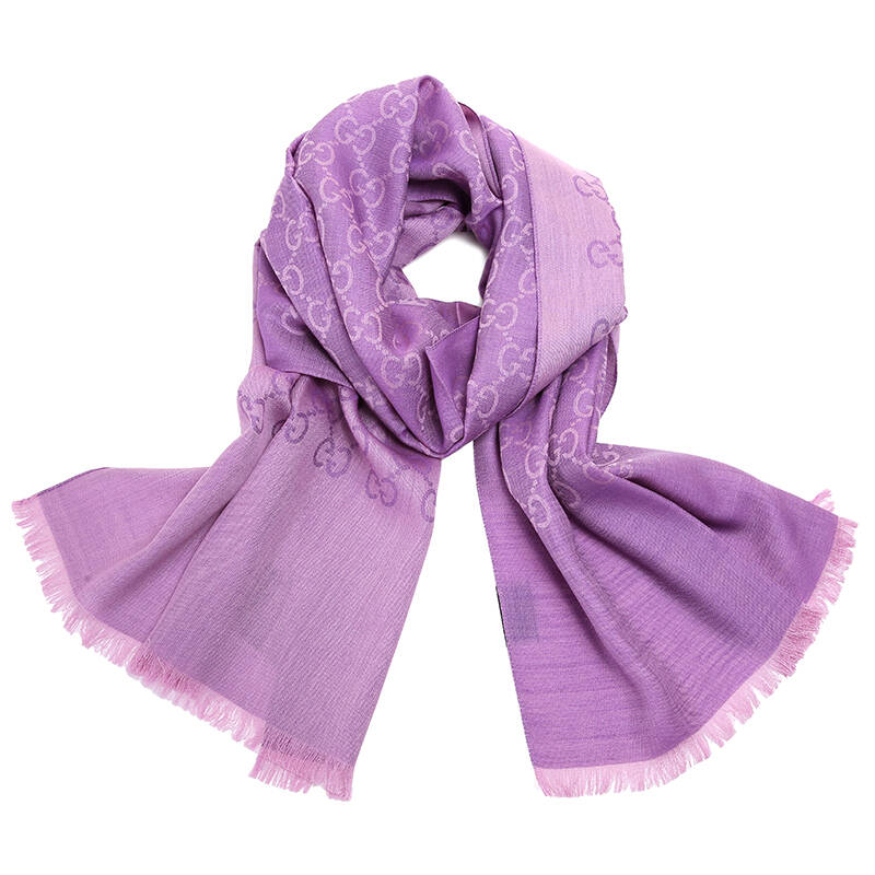 古驰 紫色羊毛围巾
