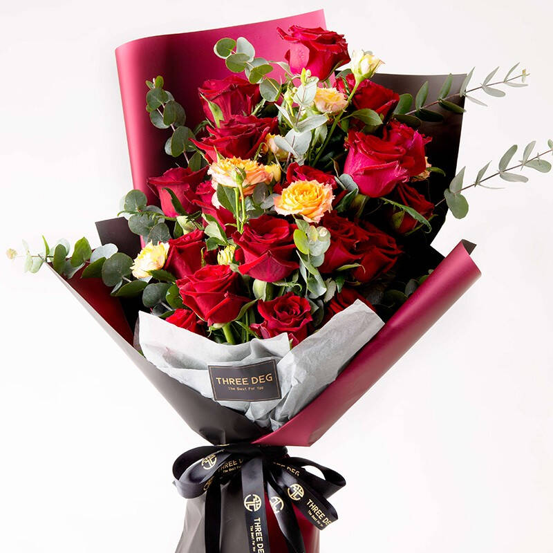 世纪奥桥 红玫瑰花束礼盒装