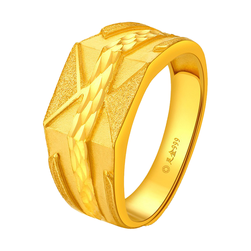 ZSK 磨砂菱形黄金戒指