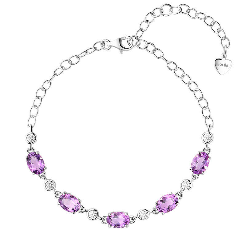 羽兰 天然紫水晶镶嵌手链