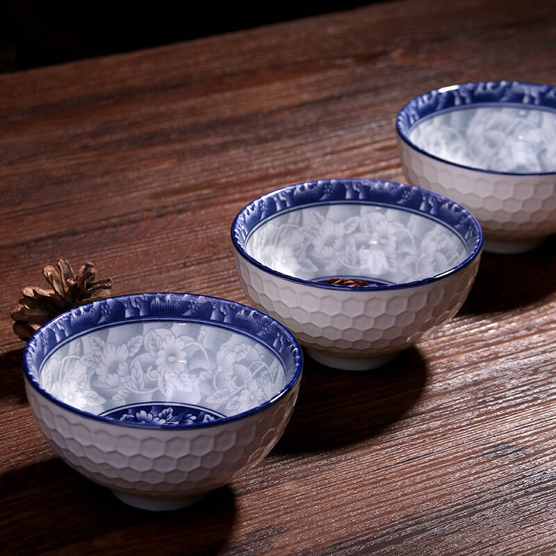 唐装国色青花手绘陶瓷碗具