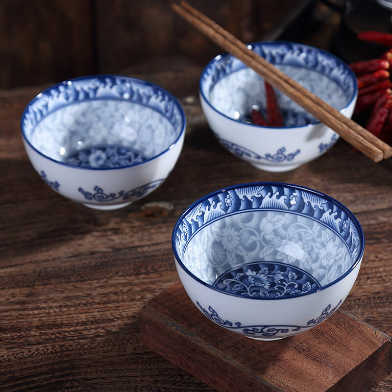 参宝进口中式青花瓷碗