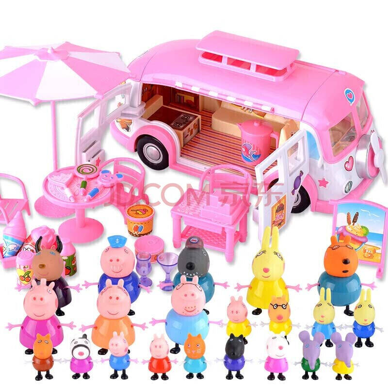 木丸子 粉色餐车佩奇玩具