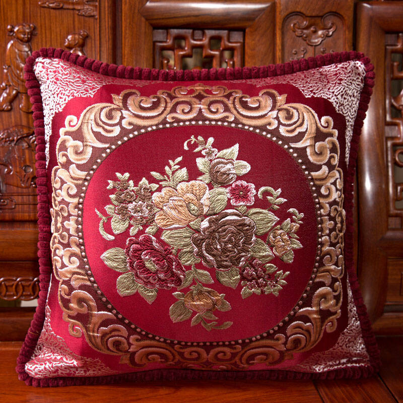 中式富贵红抱枕