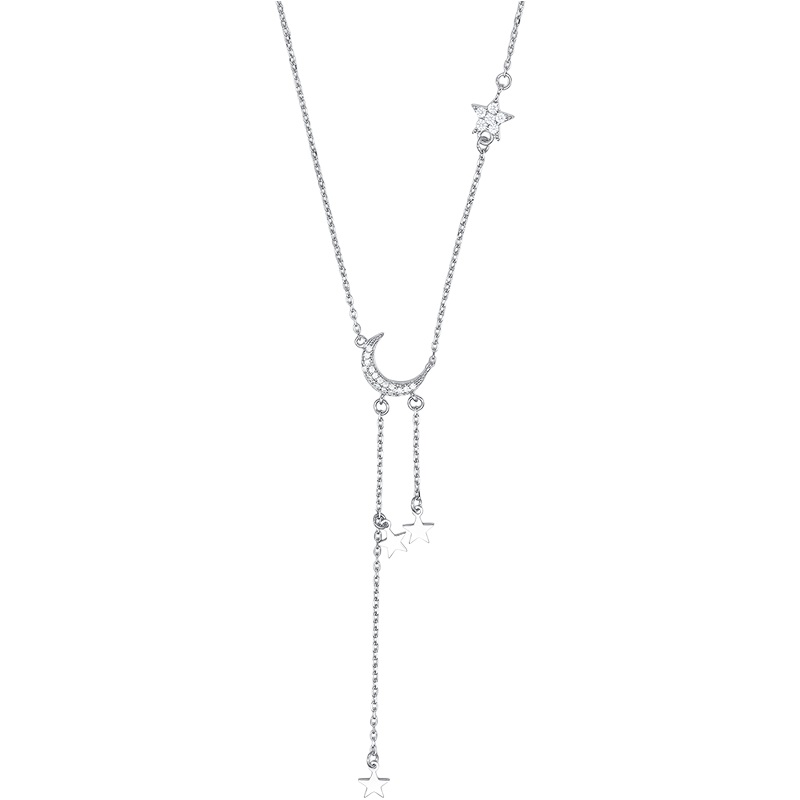 周大生银项链S925星月颈链轻奢小众设计锁骨链饰品女生日礼物T