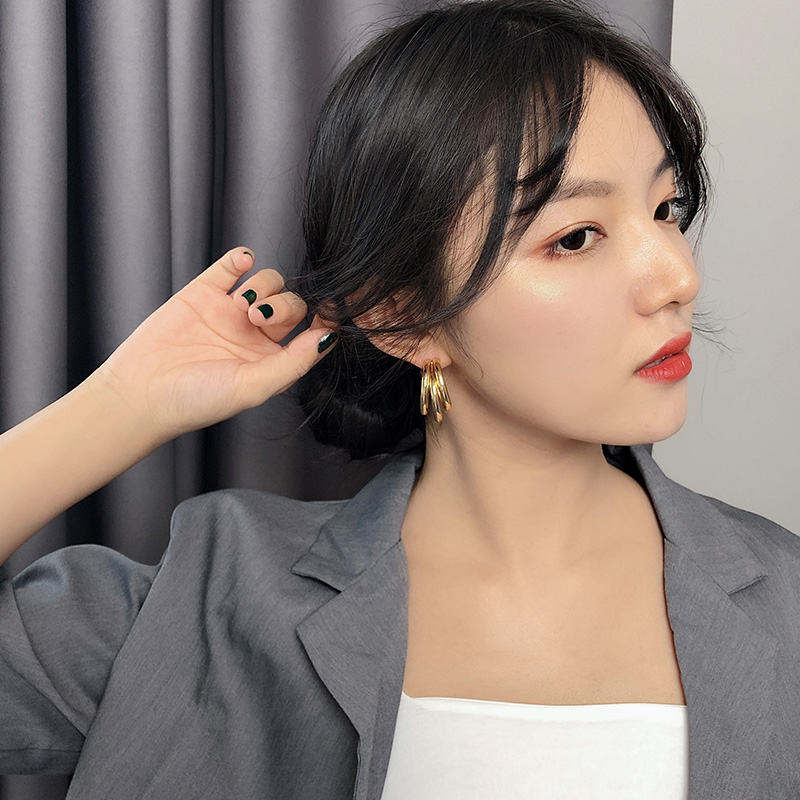 耳环女2020年新款潮气质韩国网红金属圆耳圈耳钉时尚个性夸张耳饰
