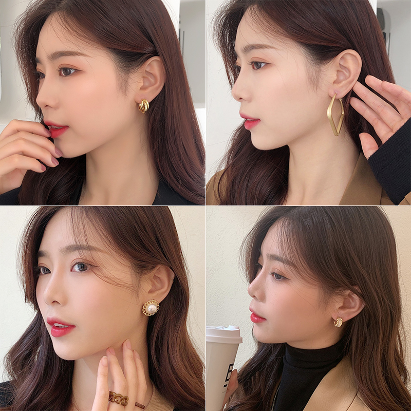 s925纯银针女韩国网红气质新款耳环