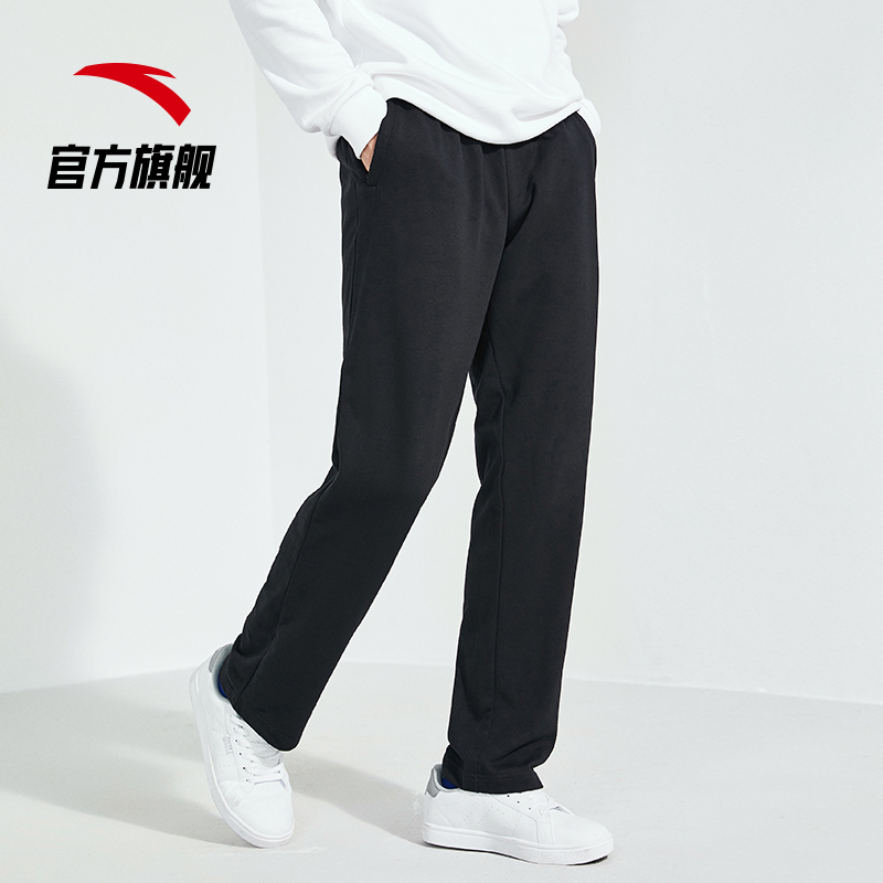 安踏男2021春季新款直筒宽松织卫裤