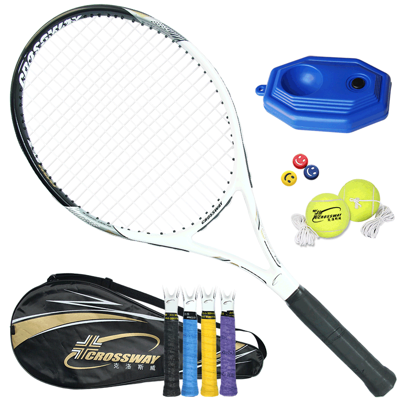 网球拍初学者大学生套装单人专业正品碳素双人带线回弹训练器网球