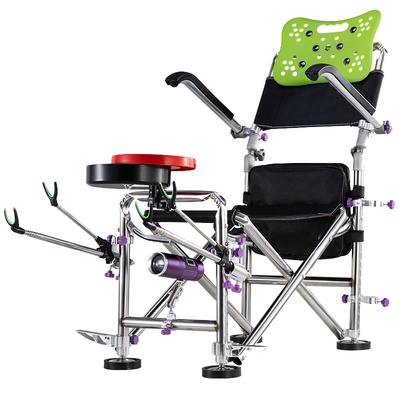 不锈钢多功能台钓椅折叠便携钓鱼椅