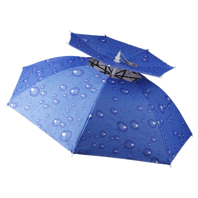 渔之源钓鱼伞帽头戴式雨伞帽防晒折叠头顶伞双层大号遮阳防雨帽伞