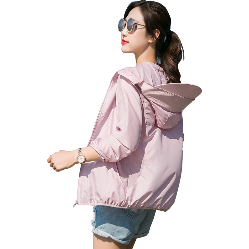 2021夏季新款防晒衣女短款防紫外线透气长袖薄款外套防晒服防晒衫