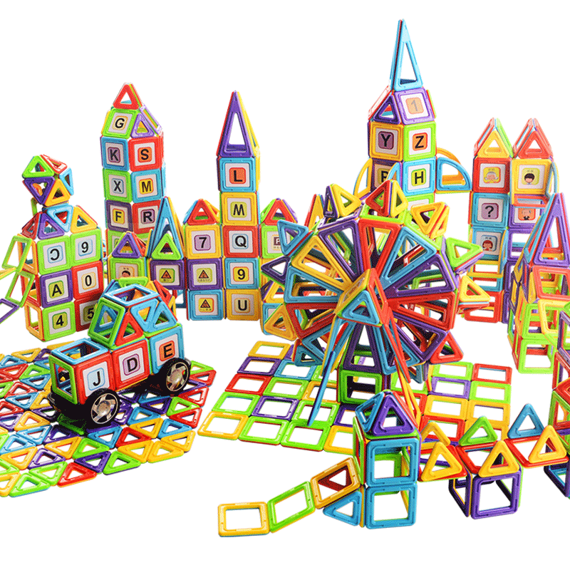 磁力片儿童益智玩具纯智力磁铁吸铁石贴女男孩多功能拼装磁性积木