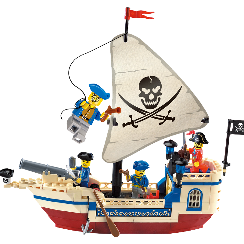 启蒙乐高益智力拼装海盗船系列模型