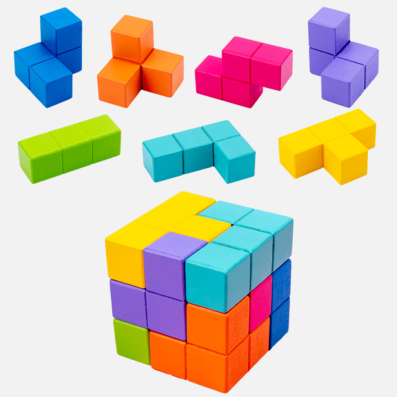 立体空间思维方块几何木制魔方积木
