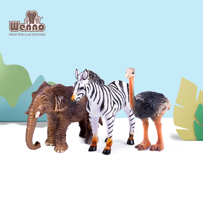 正版 Wenno 亲子动物教具儿童环保动物玩具塑胶仿真模型