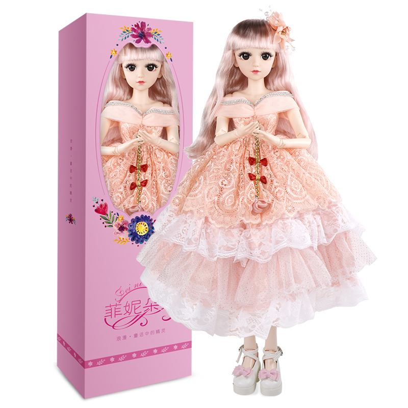60厘米大号超大篱芭比比洋娃娃套装仿真精致女孩公主玩具礼盒单个