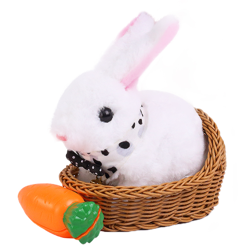小兔子毛绒玩具儿童仿真电动会走可爱玩偶小白兔宠物女孩生日礼物
