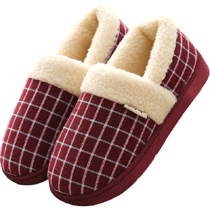 棉拖鞋女士秋冬季情侣防滑家居家用保暖包跟厚底室内毛毛月子鞋男