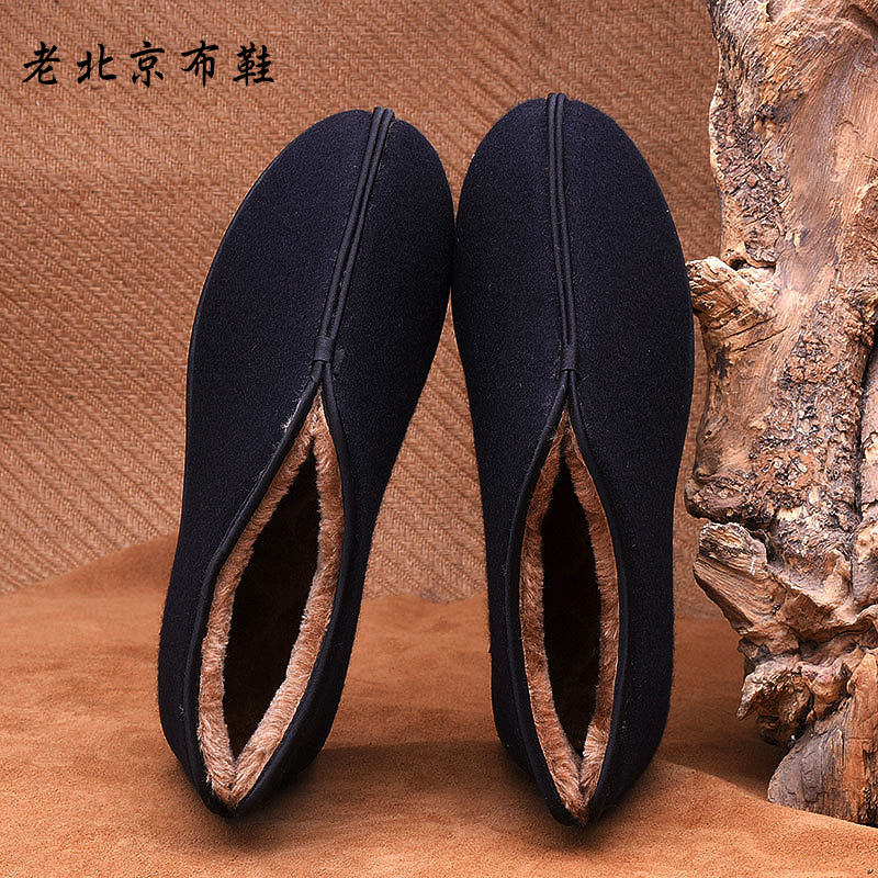 老北京布鞋男棉鞋中国风传统高帮布靴复古加绒加厚中老年保暖棉靴