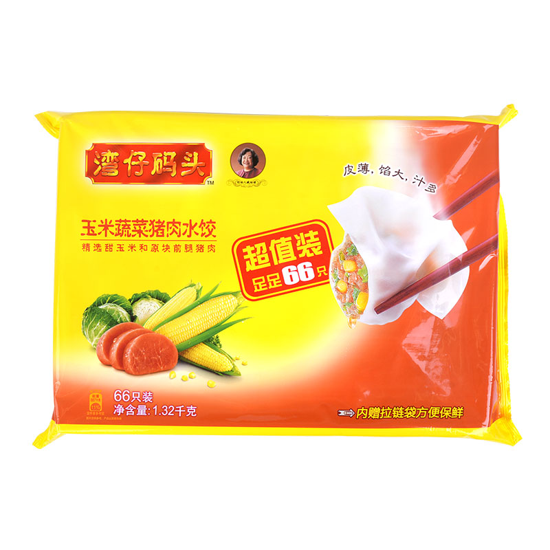 1.32千克水饺饺子饺子皮玉米蔬菜猪肉馅湾仔码头