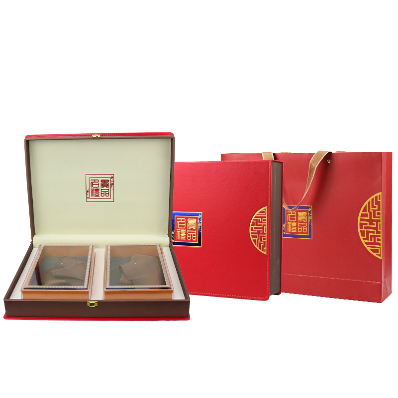 红色喜庆海参包装盒名贵礼盒鲍鱼包装盒药材海产品通用盒空盒定制