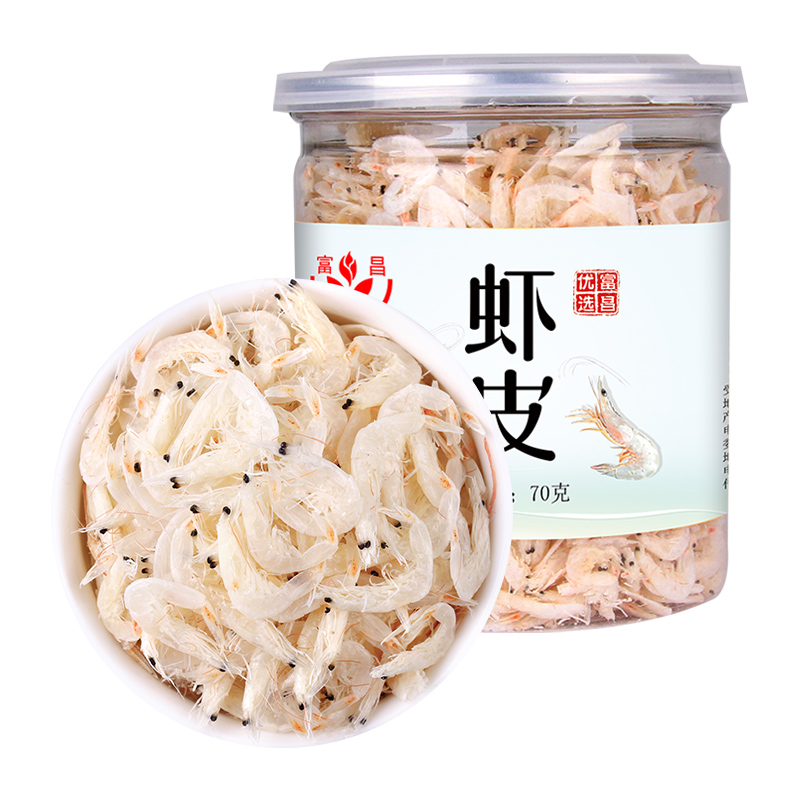 (1件6折)富昌虾皮干货70g/罐海产品海鲜虾皮小虾米海带紫菜煲汤