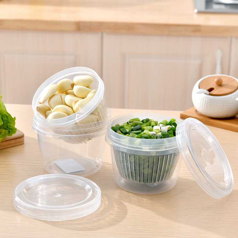 创意葱花保鲜盒大号厨房透明塑料蔬菜辣椒密封盒冰箱葱姜蒜收纳盒