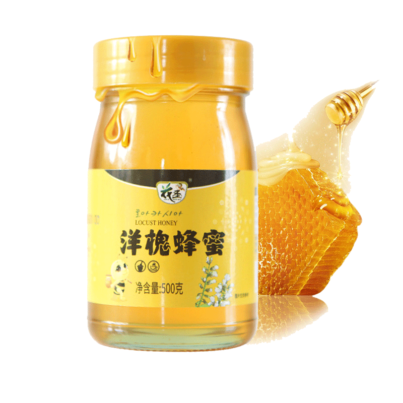 花圣洋槐蜂蜜500g纯正天然蜂蜜土蜂蜜农家自产泡水喝的椴树槐花蜜