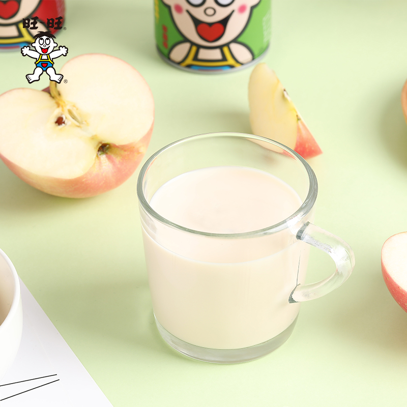 【79任选13】旺旺旺仔牛奶苹果味绿罐铁罐245ml复原乳品儿童奶