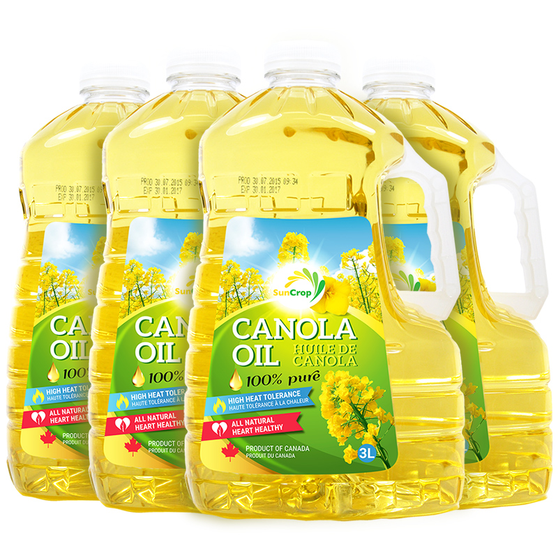 SunCrop加拿大进口芥花籽油3L*4食用油双低芥酸菜籽油色拉油桶装