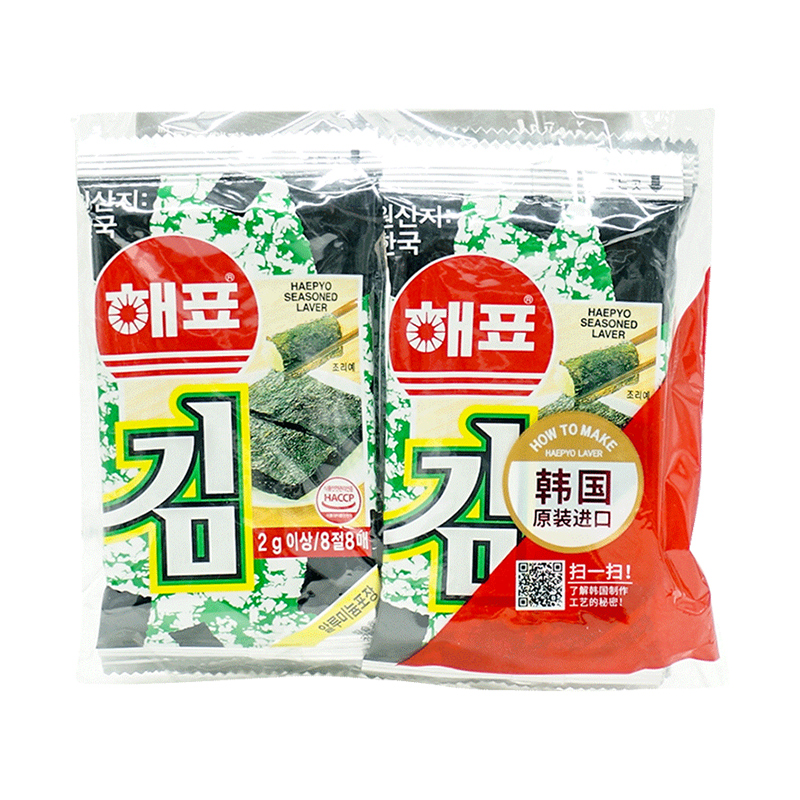 【进口】韩国海牌菁品原味16g海苔