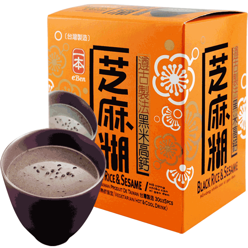 台湾原装进口食品冲调饮品 一本黑米高钙芝麻糊 150克/盒