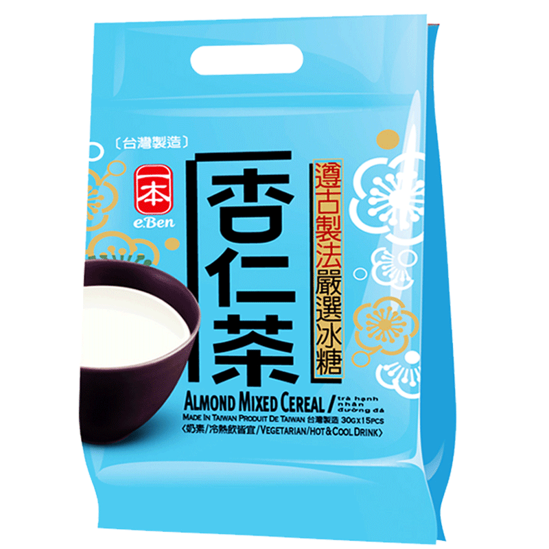 一本台湾进口休闲食品冲调饮品冰糖杏仁茶代餐杏仁粉450g*15小包