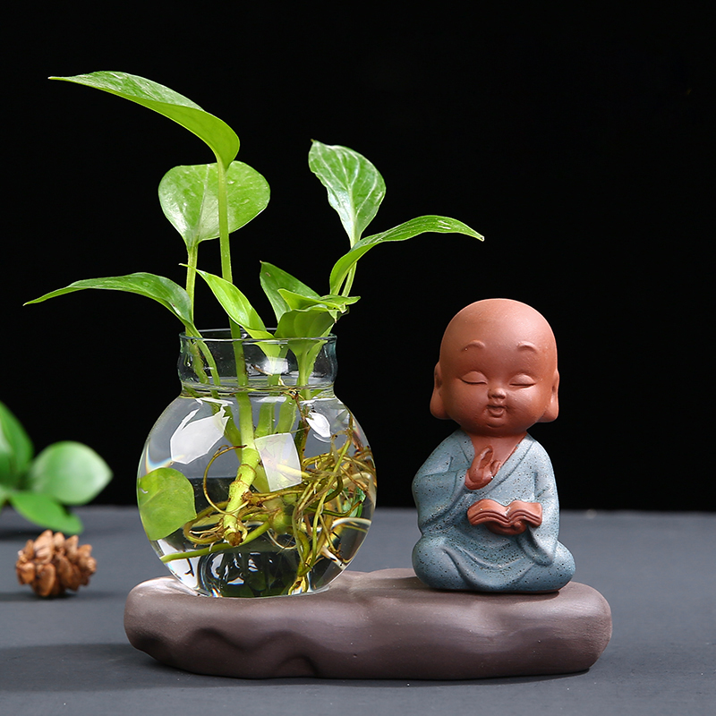 创意绿萝水培植物花瓶玻璃透明花盆