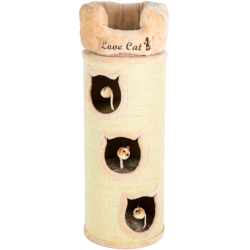 猫爬架实木桶邮筒房子猫咪蜜罐猫