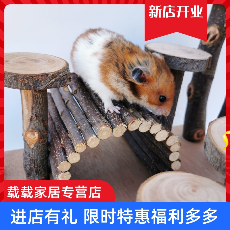 仓鼠苹果木爬梯 金丝熊木质玩具 仓鼠玩耍拱桥  鼠类木制磨牙用品