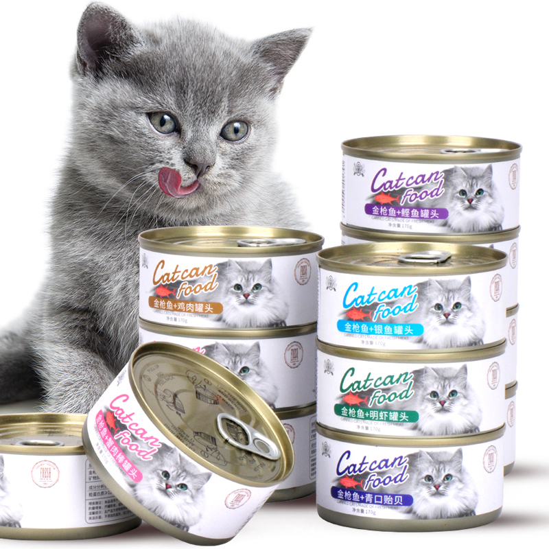 猫罐头主食罐170g*12罐幼猫成猫咪专用零食增肥营养湿粮整箱特价