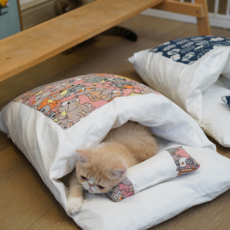 猫窝猫睡袋冬季可拆洗可爱猫咪被子