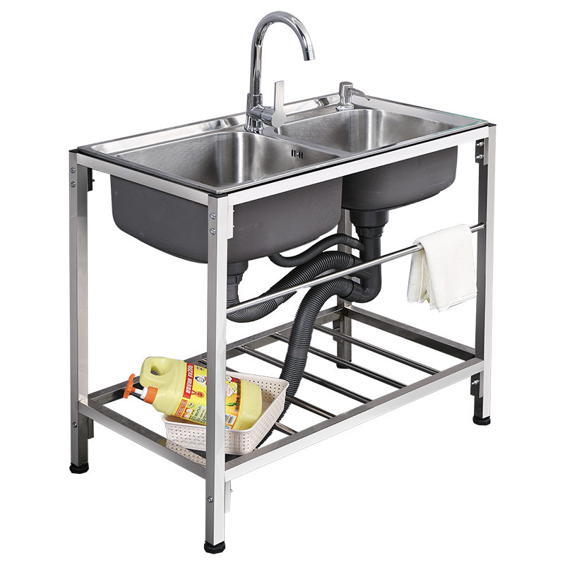 简易厨房不锈钢水池家用带池洗菜盆