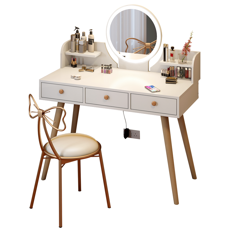 小型梳妆台现代简约卧室小户型收纳柜一体北欧化妆台网红化妆桌子
