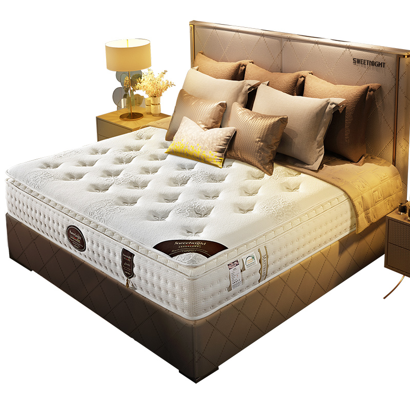 SW3cm乳胶独立弹簧床垫席梦思软硬两用1.8m酒店卧室双人家用软垫