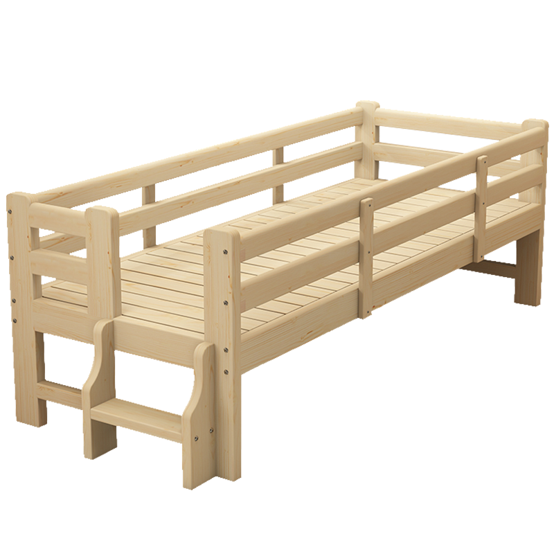 实木拼接床加宽儿童床带护栏男孩单人床扩床神器婴儿床大床边小床