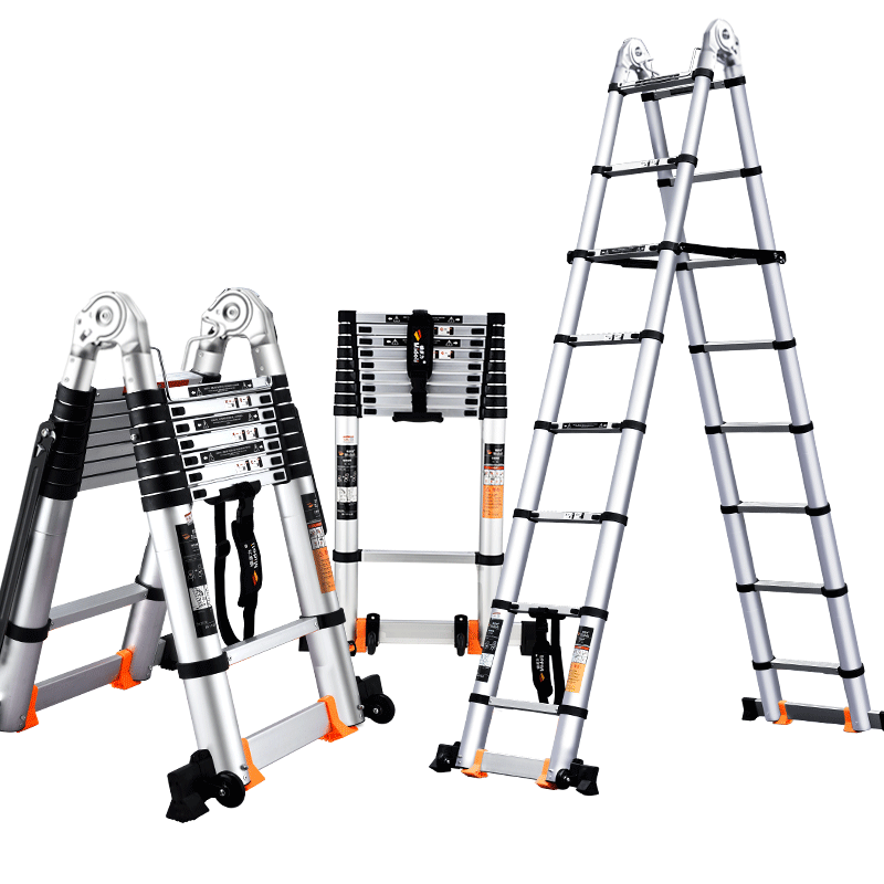 镁多力 伸缩梯子人字梯铝合金加厚工程折叠梯 家用多功能升降楼梯