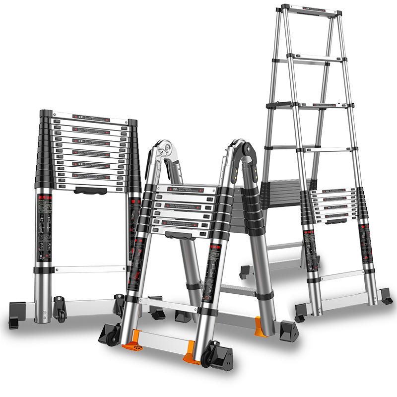 正优加厚铝合金多功能伸缩梯工程人字家用折叠梯升降楼梯便携梯子